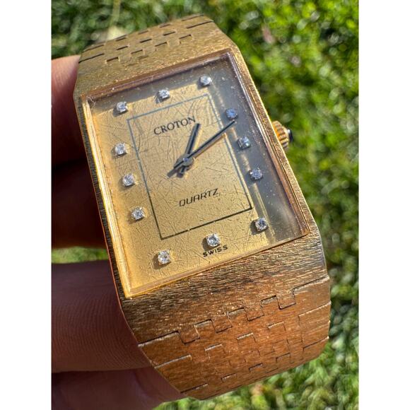 Vintage Croton Diamond Ladies Watch Gold Tone - Dead Battery main image 5
